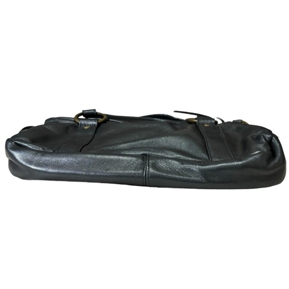 Bolsa Leather Metallic Pewter Handbag Convertible Shoulder Bag Boho Bohemian - Picture 7 of 16